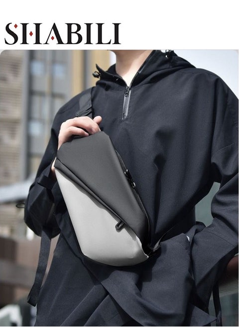 Men's Contrast Color Crossbody Bag, Boys Outdoor Sports Shoulder Bag Sling Bag Chest Bag Riding Bag Hiking Bag, Daily Commuter Side Bag Cycle Bag Phone Bag Gent Bag for Teenager, College Students