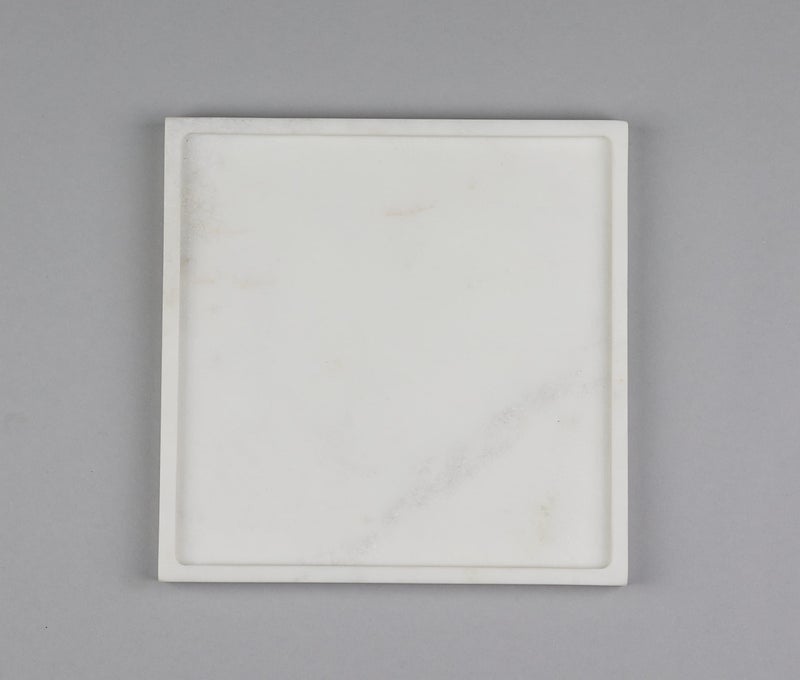 Stone Essential Marble Tray Square, Serving Tray, Vanity Tray for Bathroom, Table Decoration and Gift (White) - Image 1