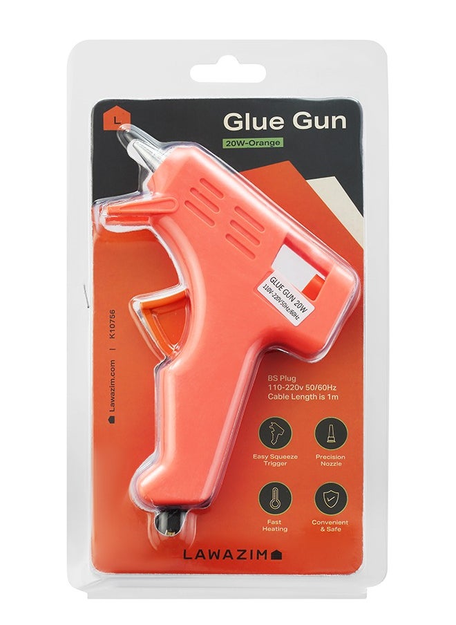LAWAZIM Glue Gun 20W - Orange | Hot Melt Glue Gun With Glues Stick Industrial Craft Thermo Electric Heat Temperature Tool For DIY Jewelry Making  - Image 4