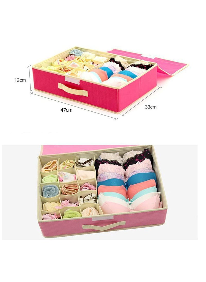 Styleys Styleys 151_Purple Non Woven Multi Compartment Cell Foldable Storage BoxCloset OrganizerNonSmell Drawer Organizer for Underwear Closet Storage Socks Bra Panty Tie Scarf  - Image 2