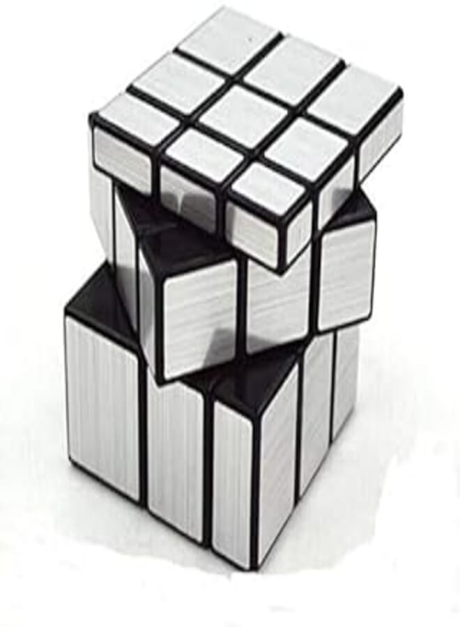 3x3 Mirror Speed Cube Puzzle Silver Magic Cube -162