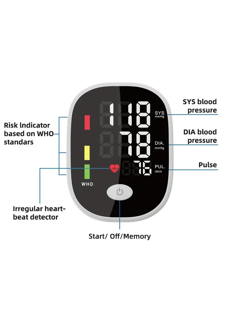 Pressure Monitor，Automatic Upper Arm Pressure Monitor, With Voice and LCD Digital Display Easy Measurements And Accurate Results