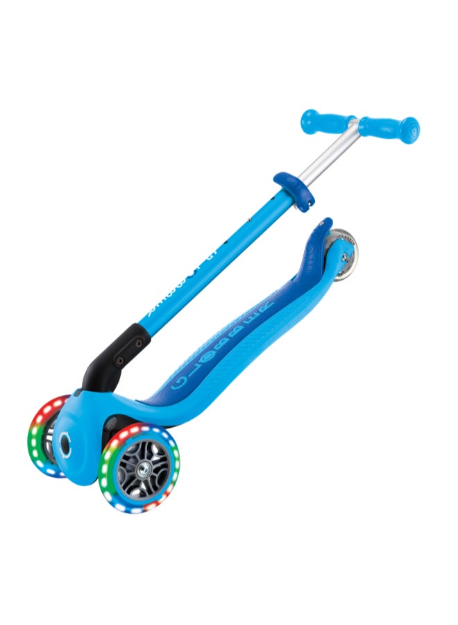 GLOBBER سكوتر أطفال قابل للطي وقابل للتعديل من بريمو مع أضواء LED - سكوتر ثلاثي العجلات - أزرق سماوي - Image 3