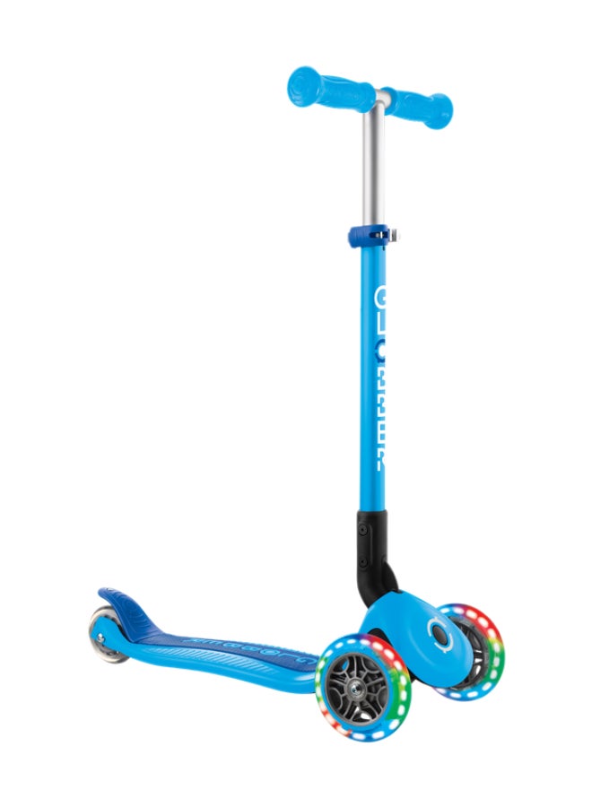 GLOBBER سكوتر أطفال قابل للطي وقابل للتعديل من بريمو مع أضواء LED - سكوتر ثلاثي العجلات - أزرق سماوي - Image 1