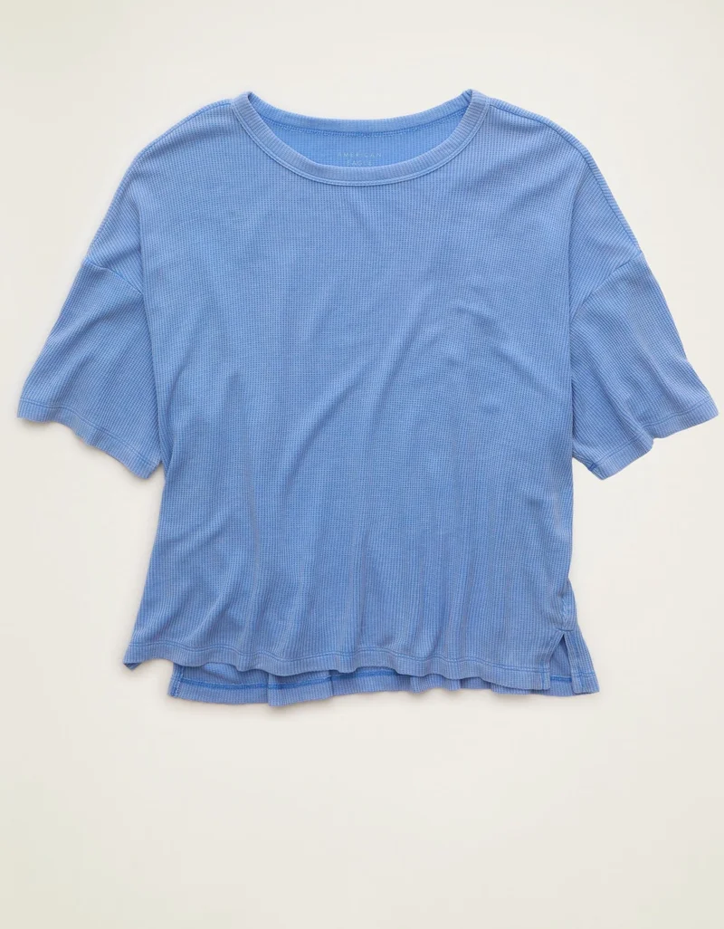 American Eagle  AE Soft & Sexy Waffle Crew Neck Tee for Women | Best Price UAE