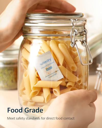 wisedry 5 Gram [60 Packs] Food Grade Silica Gel Packs Rechargeable Desiccant Dehumidifiers Pouches with Color Indicating Beads Reusable Moisture Absorbers for Food Storage - Image 2