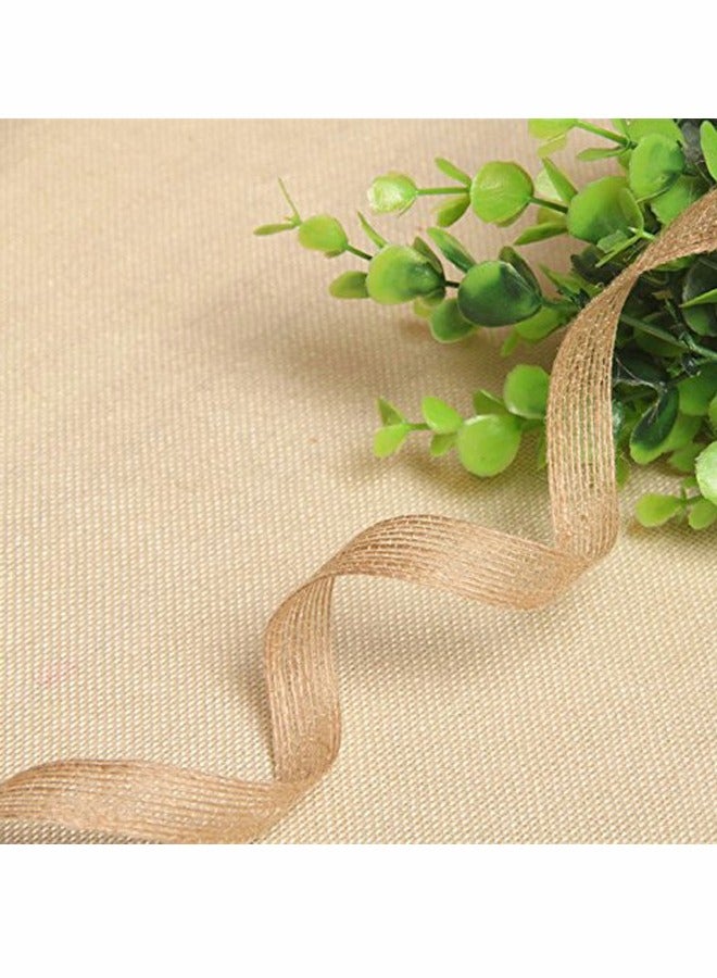 Excefore Natural Burlap Ribbons, Jute Fabric Ribbon Crafts Ribbon Gift Ribbon for Wedding, Party, Wrapping Gifts, Festival Decoration - Image 4