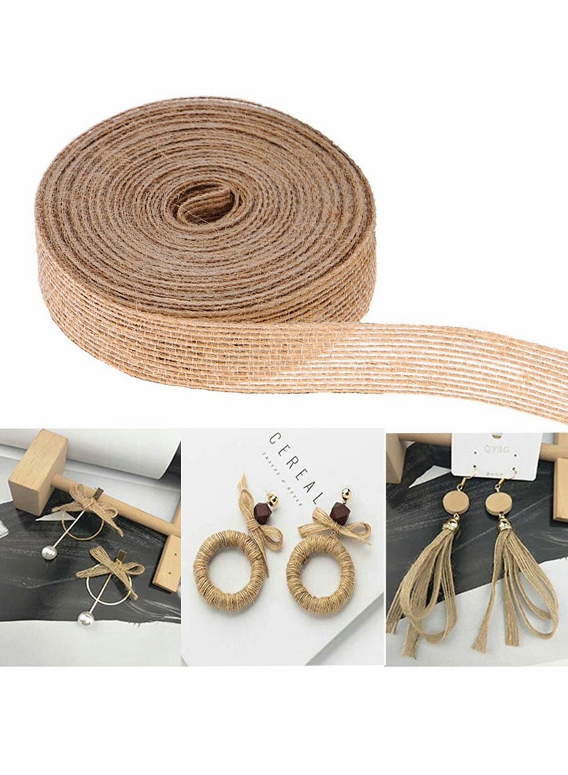 Excefore Natural Burlap Ribbons, Jute Fabric Ribbon Crafts Ribbon Gift Ribbon for Wedding, Party, Wrapping Gifts, Festival Decoration - Image 5