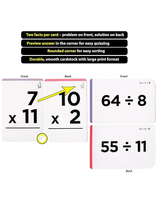 Think Tank Scholar - Think Tank Scholar Multiplication and Division Flash Cards (300 Facts), Award Winning, Math Facts 1-12 Flashcards Set - Kids Ages 8+ 3rd, 4th, 5th, 6th Grade - 6 Teaching Methods, 5 Games for Learning - Image 1