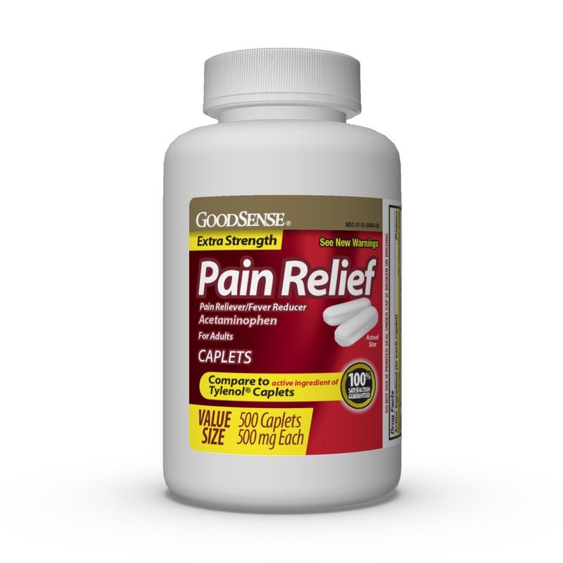 GoodSense Extra Strength Pain Relief, Acetaminophen Caplets, 500 mg, 500 Count - Image 1