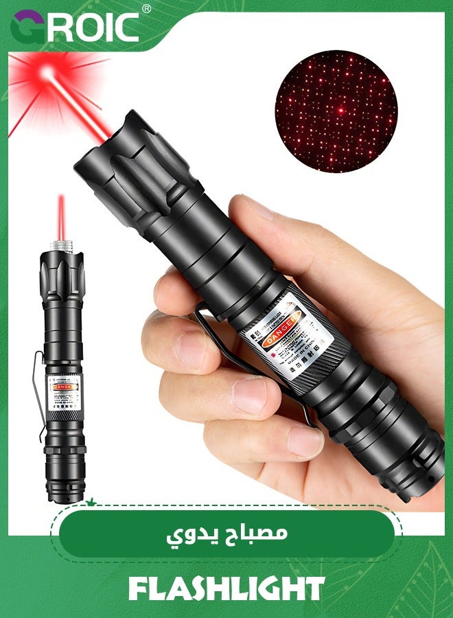 GROIC مصابيح فلاش طويلة المدى، مصابيح فلاش مؤشّرة، شدة إضاءة عالية، مصباح فلاش مدمج وقابل لإعادة الشحن، مؤشّر محمول للتخييم والمشي في الهواء الطلق والطوارئ - Image 1