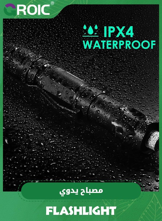 GROIC مصابيح فلاش طويلة المدى، مصابيح فلاش مؤشّرة، شدة إضاءة عالية، مصباح فلاش مدمج وقابل لإعادة الشحن، مؤشّر محمول للتخييم والمشي في الهواء الطلق والطوارئ - Image 4