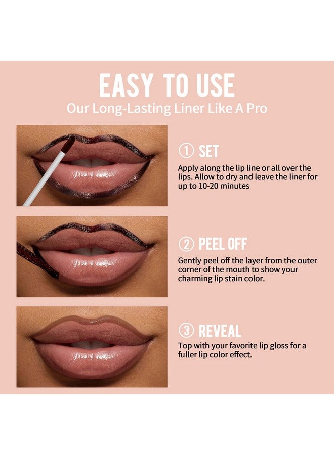 iMethod Lip Stain - Lip Liner Stain, Natural Long Lasting Lip Stain Peel Off, Waterproof Stay On All Day, Transfer-Proof, Highly Pigmented, Instant Peel Off Lip Stain Color, Cocoa - Image 4