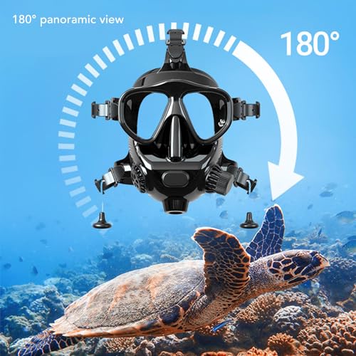 Bewinner Full Face Diving Mask for Diving - Full Face Mask with Camera Mount, 180° View Panoramic Dive Mask, Anti Fog & Anti Leak Dive Mask, Adults Snorkeling Gear - Image 4