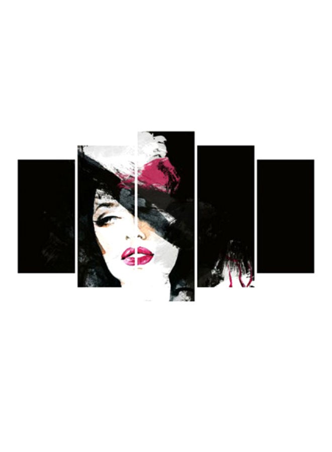 نيبمينينت مجموعة صور جدارية منزلية داخلية من 5 قطع اسود/أبيض/زهري 102x60سنتيمتر