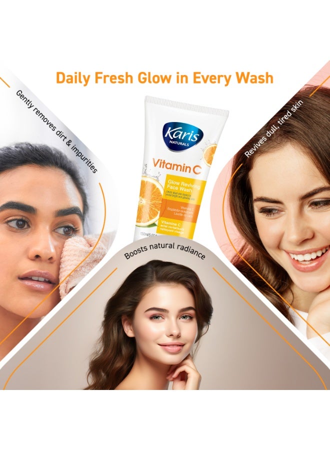 Karis Naturals Vitamin C Glow Reviving Face Wash - Clears Dead Skin Layers to Reveal Bright & Glowing SKin - Enriched with Super Antioxidants - 150 ml - Image 5