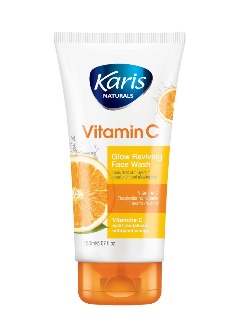 Karis Naturals Vitamin C Glow Reviving Face Wash - Clears Dead Skin Layers to Reveal Bright & Glowing SKin - Enriched with Super Antioxidants - 150 ml - Image 1
