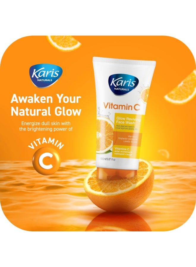 Karis Naturals Vitamin C Glow Reviving Face Wash - Clears Dead Skin Layers to Reveal Bright & Glowing SKin - Enriched with Super Antioxidants - 150 ml - Image 3
