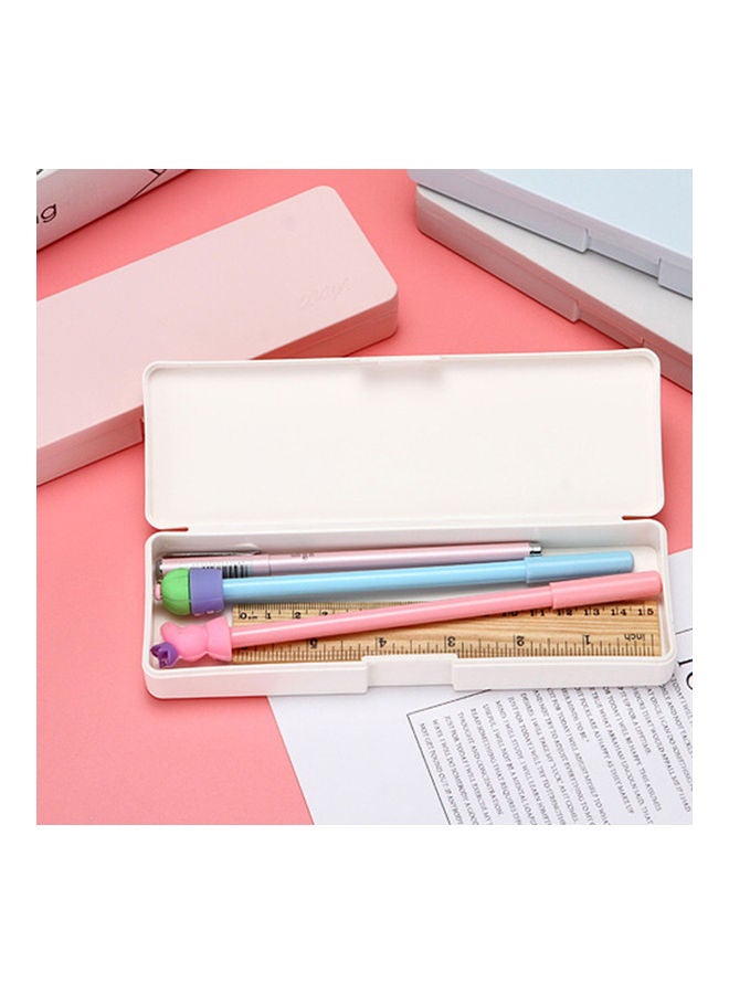 NIBEMINENT Plastic Pencil Stationery Box Pink - Image 2