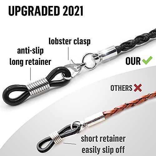 SIGONNA Glasses Strap Chains - Premium ECO Leather - Eyeglass Holder Strap Strings Cords - Glasses Lanyard for Men Women - Image 4