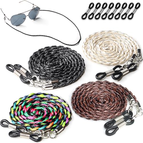 SIGONNA Glasses Strap Chains - Premium ECO Leather - Eyeglass Holder Strap Strings Cords - Glasses Lanyard for Men Women - Image 1