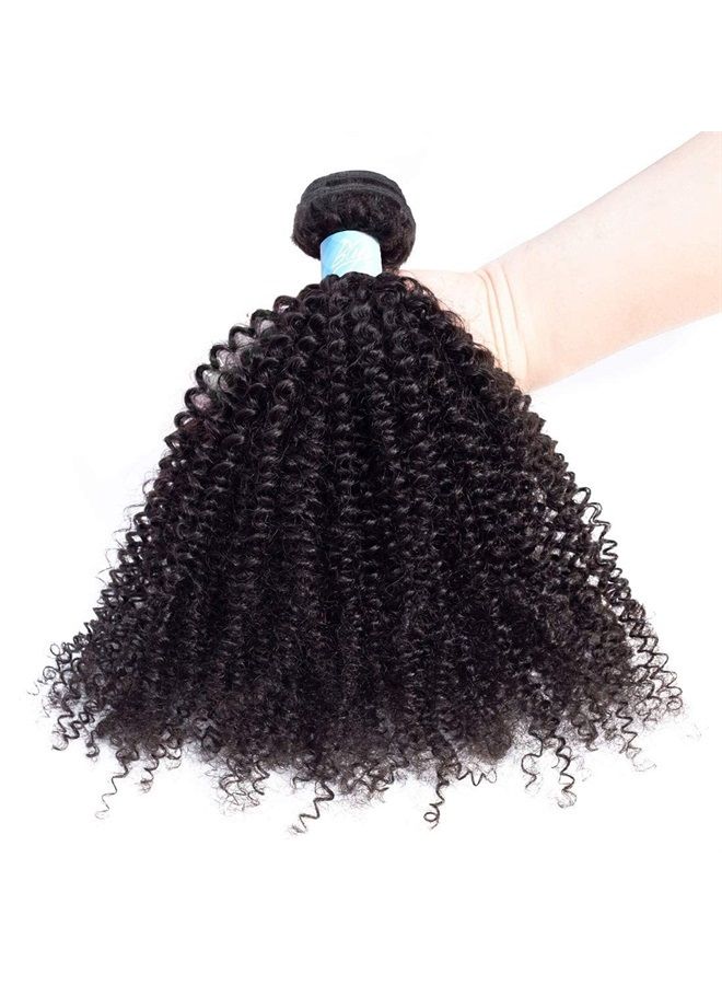 BLY Human Hair Bundles for Black Women Mongolian Afro Kinky Curly Human Hair 3 Bundles (16 18 20inches) Unprocessed Hair Weave Weft Big Hair Natural Color - Image 3