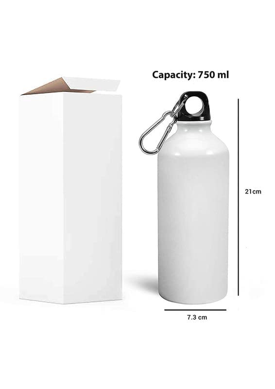 RON Brando Messi 10 Print Sports Water Aluminum Bottle for FridgeSchoolOutdoorGymHomeOfficeFor Girls Brother Sister Friends Adults Use White Color Sipper Cap 600ml