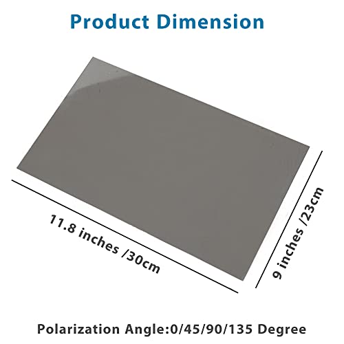 Luenir Adhesive Polarized Film Sheets 0/90/45/135 Degree Polarizer Linear Polarizing Filter 11.8x9 inches for Screen Repair and Educational Physics, 4 Pack - Image 2