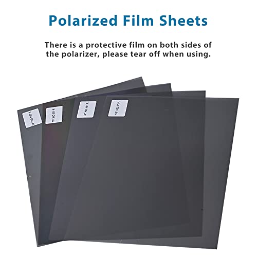 Luenir Adhesive Polarized Film Sheets 0/90/45/135 Degree Polarizer Linear Polarizing Filter 11.8x9 inches for Screen Repair and Educational Physics, 4 Pack - Image 3