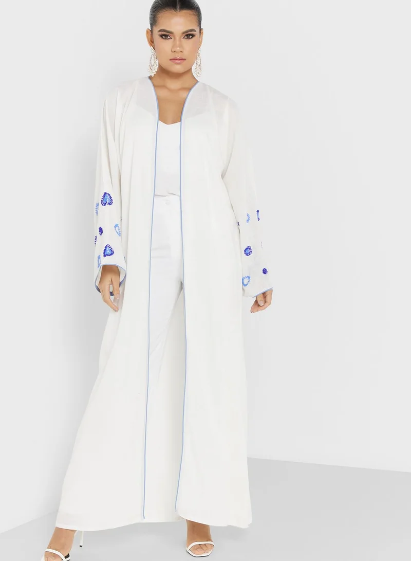 hayas closet Embellished Wide Sleeve Abaya