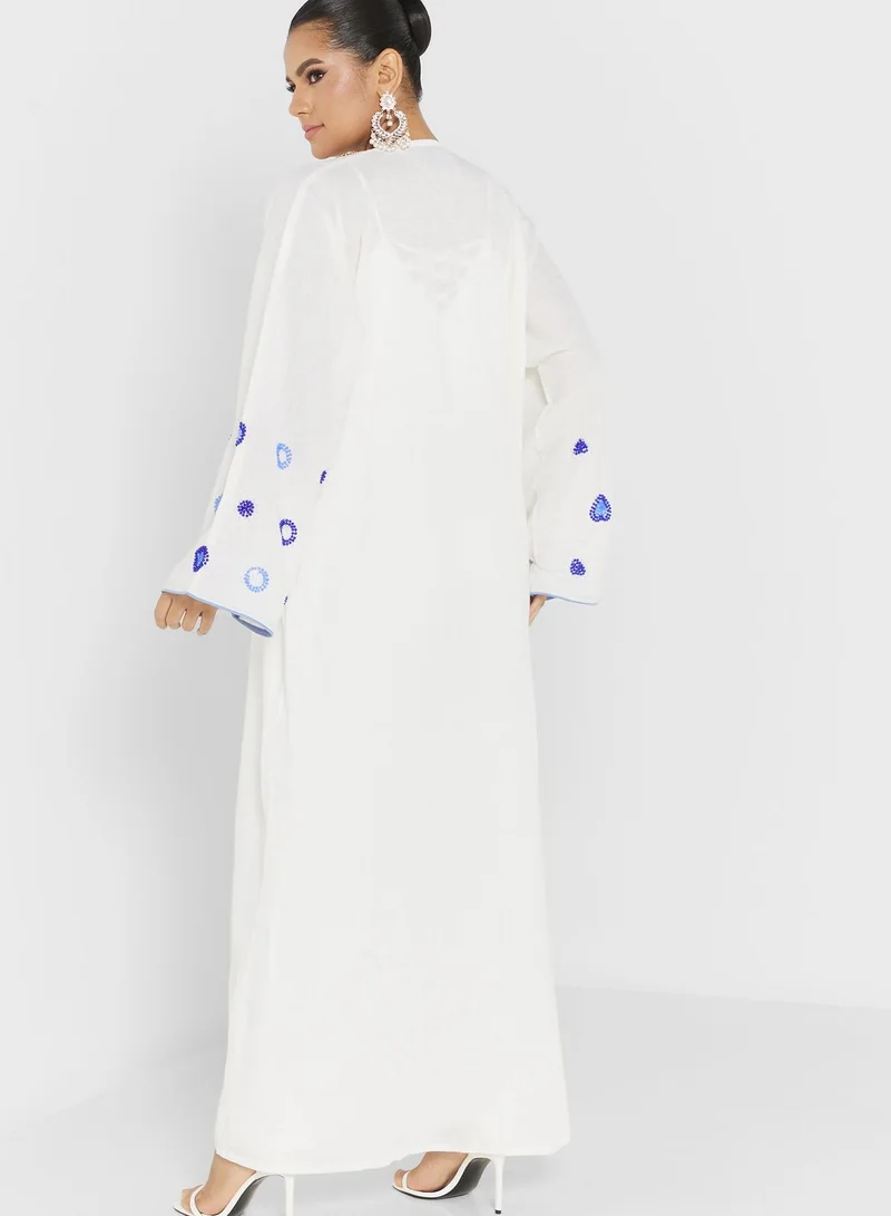 hayas closet Embellished Wide Sleeve Abaya