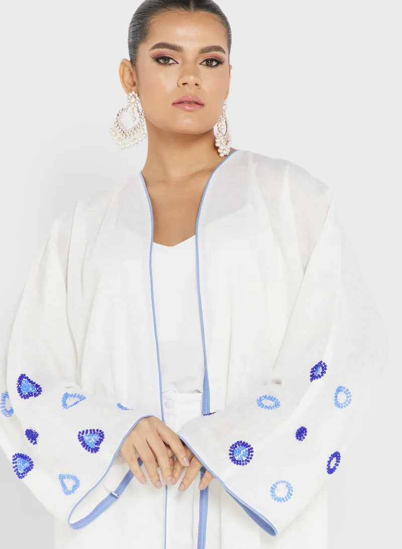hayas closet Embellished Wide Sleeve Abaya