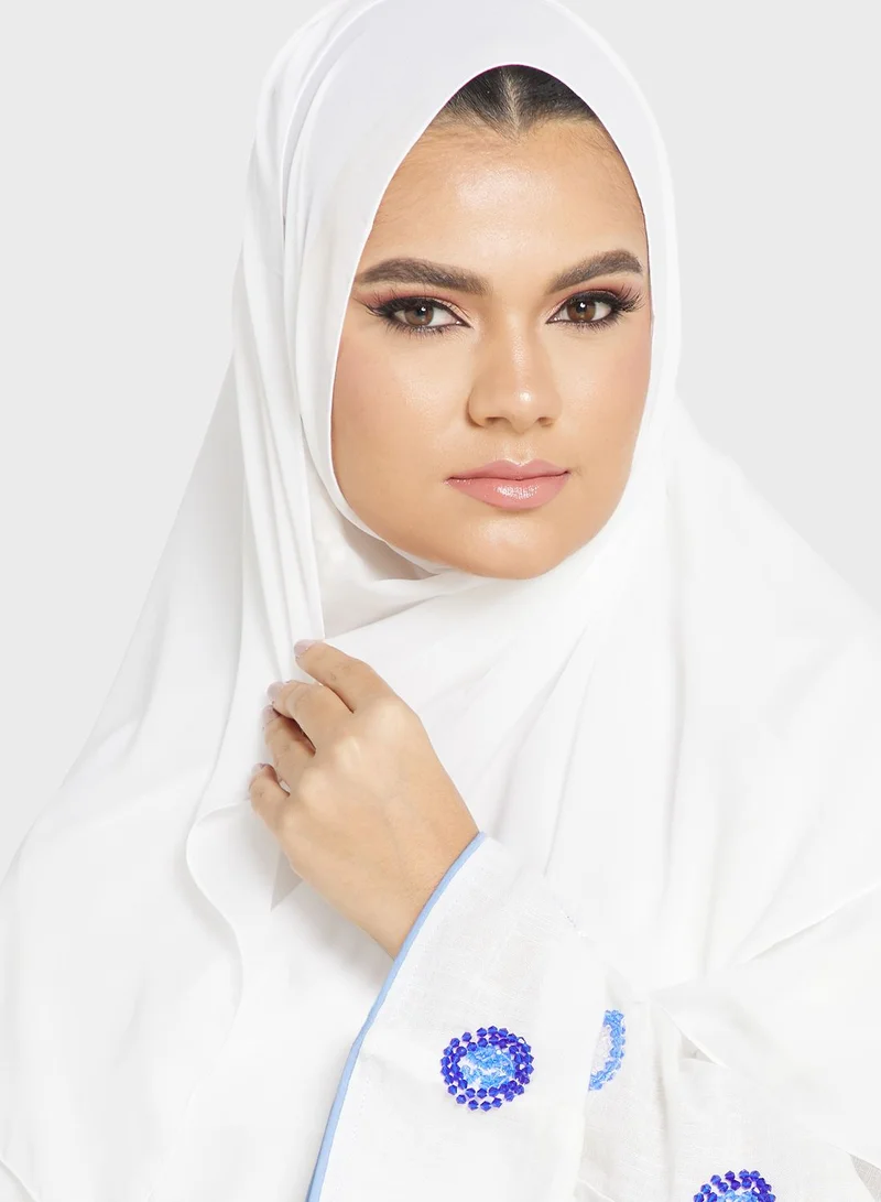hayas closet Embellished Wide Sleeve Abaya