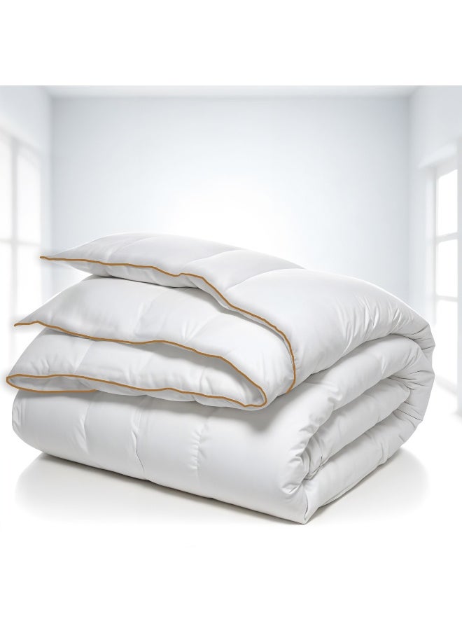 Rest - Elegence Bedding Comforter Duvet Insert White Downproof Cotton All Seasonal Quilted Comforter Stitched Quilting Duvet With White Gold Cord (160X220Cm) - Image 1