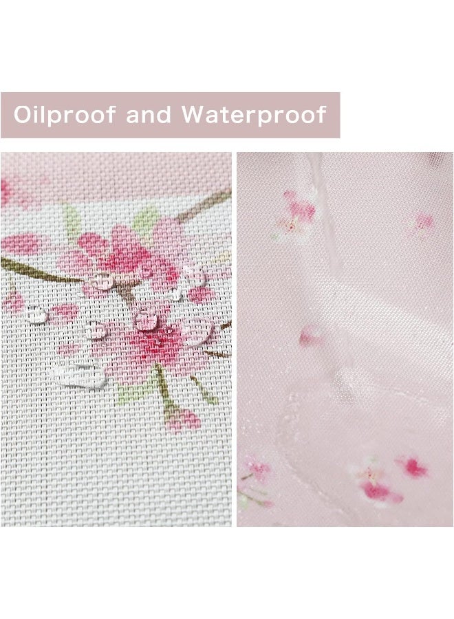Topadorn Woven Vinyl Placemats Plastic Placemats Wipeable Washable Kitchen Dining Table Mat Outdoor Non Slip Heat Stain Resistant, Pink, Table Mats Set of 4 - Image 2
