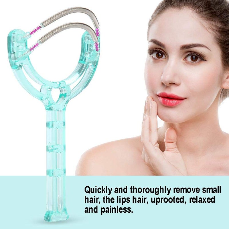 كلاراكو جهاز إزالة شعر الوجه والشفاه المحمول، جهاز بلاستيكي زنبركي لإزالة الشعر، أداة تجميل، لونان (أخضر) - Image 4