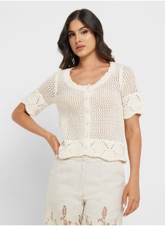 VERO MODA Button Down Knitted Cropped Cardigan  - Image 1