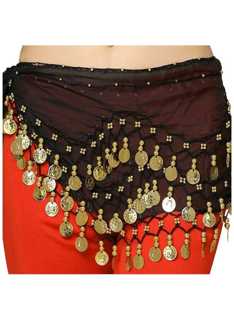 وشاح الورك لرقصة البطن وحزام الخصر مع عملات ذهبية - Image 2