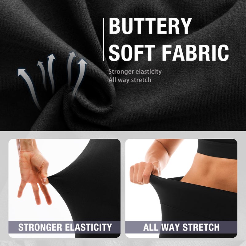Fawarior High Waisted Leggings for Women, Buttery Soft Workout Yoga Leggings Black LXL - Image 3