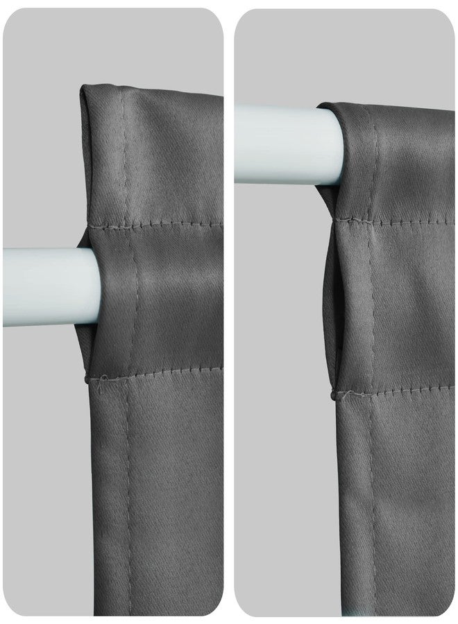 XWZO Door Curtains for Window, Thermal and Room Darkening for French Door, Rod Pocket Blackout Curtains for Kitchen, 54 x 40 Inches Long, Dark Grey, 1 Panel - Image 5