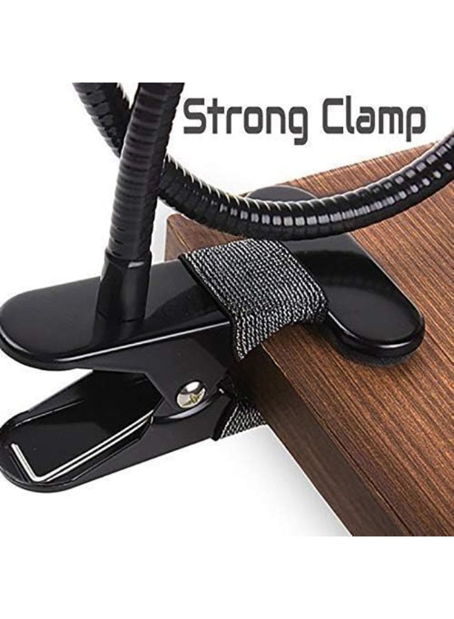 Metal 360 Degree Flexible Portable Foldable -Lazy Stand Bracket Cell Phone Holder/Gooseneck Long Arm Clip Mobile Stand for Table Mobile Stand for Bed Office - Image 5