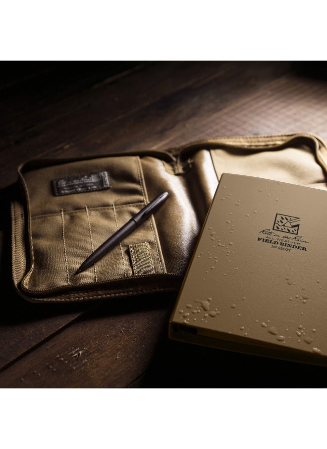 Rite in the Rain Rite in the Rain Weatherproof Binder Kit: Tan Cordura Cover, Tan Binder, 50 Sheets Tan Universal Loose Leaf, Weatherproof Pen (No. 9200T-KIT), 8.875 x 6.75 x 0.625  - Image 3