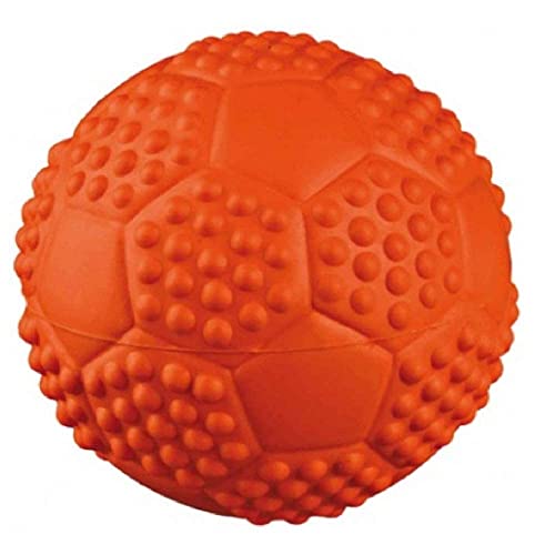 Trixie | Sports Ball Toy for Dogs and Cats | Natural Rubber Sport Ball with Attractive Bouncing Quality to Attract Your Pet's Attention- 7 cm with 2in1 Food/Water Feeder(1L) - Image 1