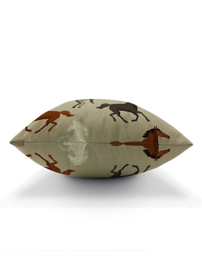 Beabes Throw Pillow Cover 18"X18" Horses,Colorful Wild Animal Horse Running Square Pillow Covers Cotton Linen Cushion Case for Home Office School for Men/Women/Boys/Girls - Image 3