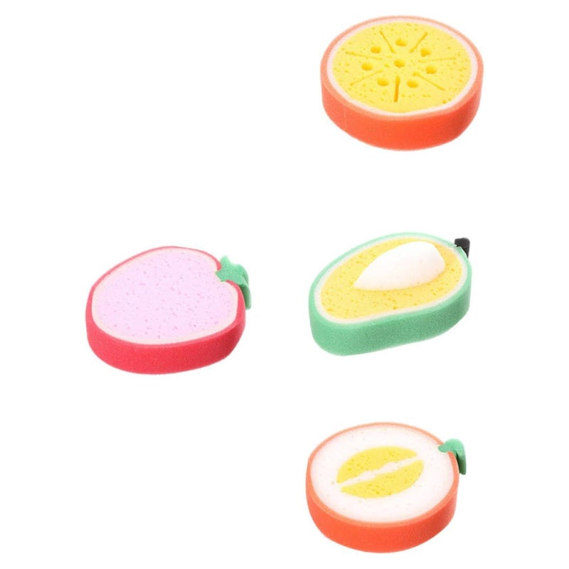 4Pcs Fruit Shaped Non Stick Kitchen Sponges Set Effective Stain Removal Dishwashing Scrubbing Towels Random Color - Image 2