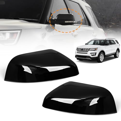 AMSPRAC Side Mirror Cover Caps Compatible with Ford Explorer 2016 2017 2018 2019Driver Left Passenger Right Outer Rearview Side Mirror CoverGB5Z17D743AAGB5Z17D742AAGlossy Black2PCS