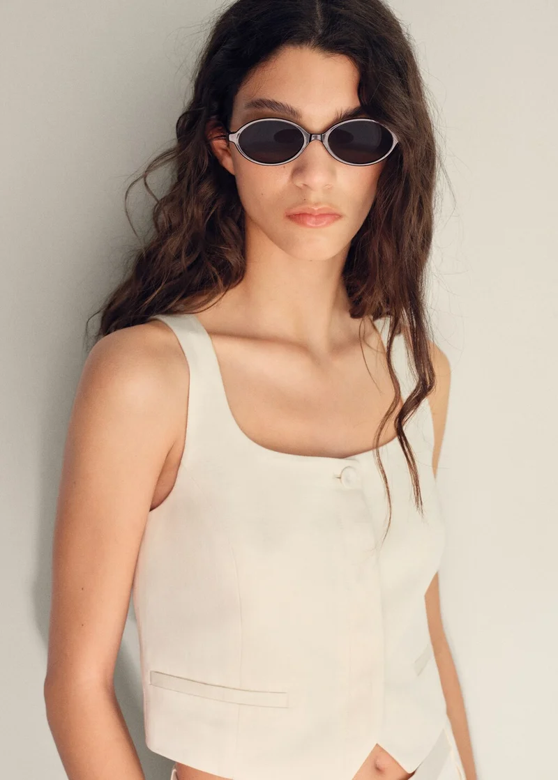 MANGO Linen-blend suit waistcoat