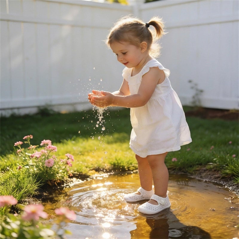 BARERUN Toddler Shoes Kid Toddler Water Shoes Boy's Girl's Quick Dry Beach Cute Swim Shoe Non-Slip Barefoot Lightweight Aqua Sand Sandals White Infant Size 12-18 Months - Image 2