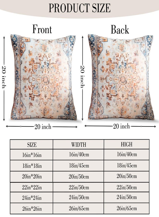 BUAEL Boho Throw Pillow Covers 20x20 inch Set of 2,Boho Vintage Carpet Pattern Antique Ethnic Decor Double Sided Pattern Cushion Cover Soft Pillow Case Living Sofa Room Bed Square Pillow Cover - Image 2