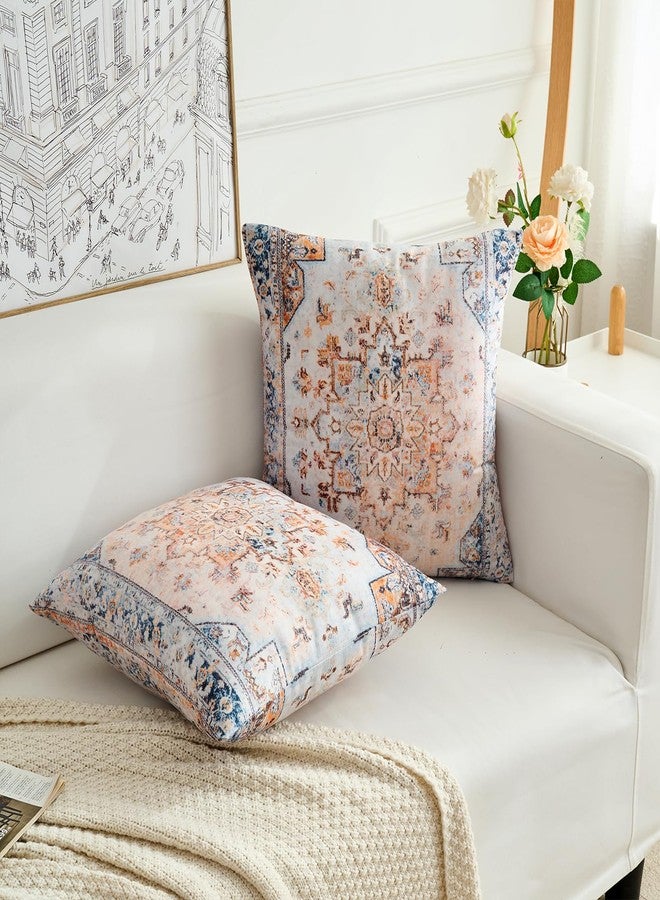 BUAEL Boho Throw Pillow Covers 20x20 inch Set of 2,Boho Vintage Carpet Pattern Antique Ethnic Decor Double Sided Pattern Cushion Cover Soft Pillow Case Living Sofa Room Bed Square Pillow Cover - Image 4